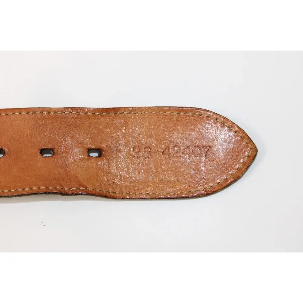 Brighton Belt Women's Size 28 Vintage 90s Brown Braided Woven Leather USA 42407
